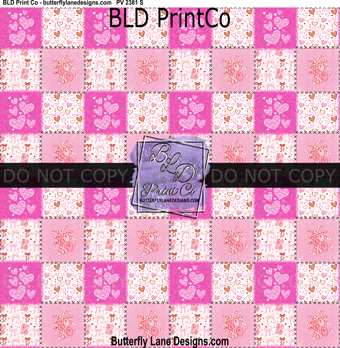 XoXo  Pink & Red hearts- Valentine- quilt pattern : PV 2381 BLD