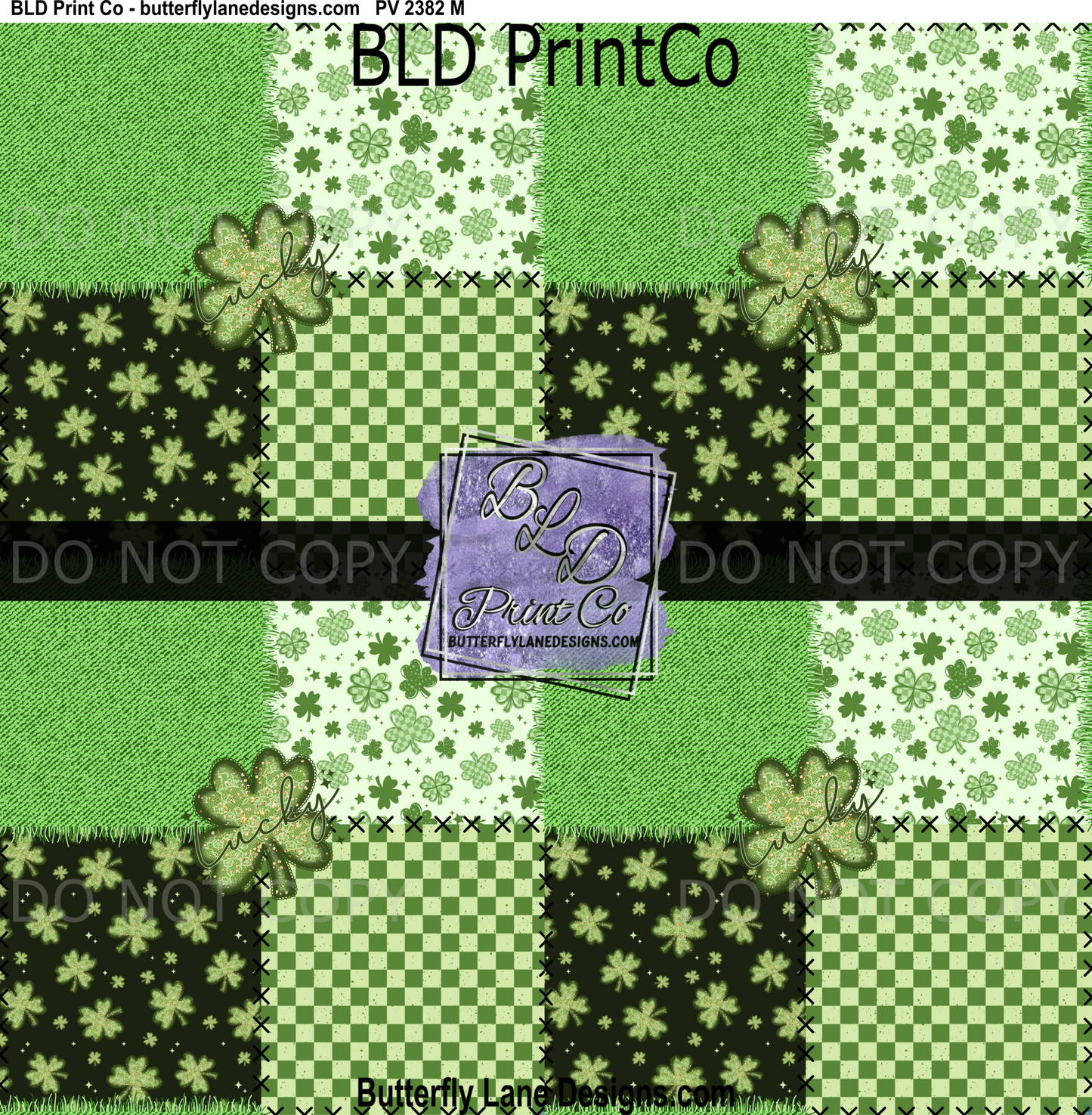 Lucky-Shamrocks- St. Patrick's - quilt pattern : PV 2382 BLD