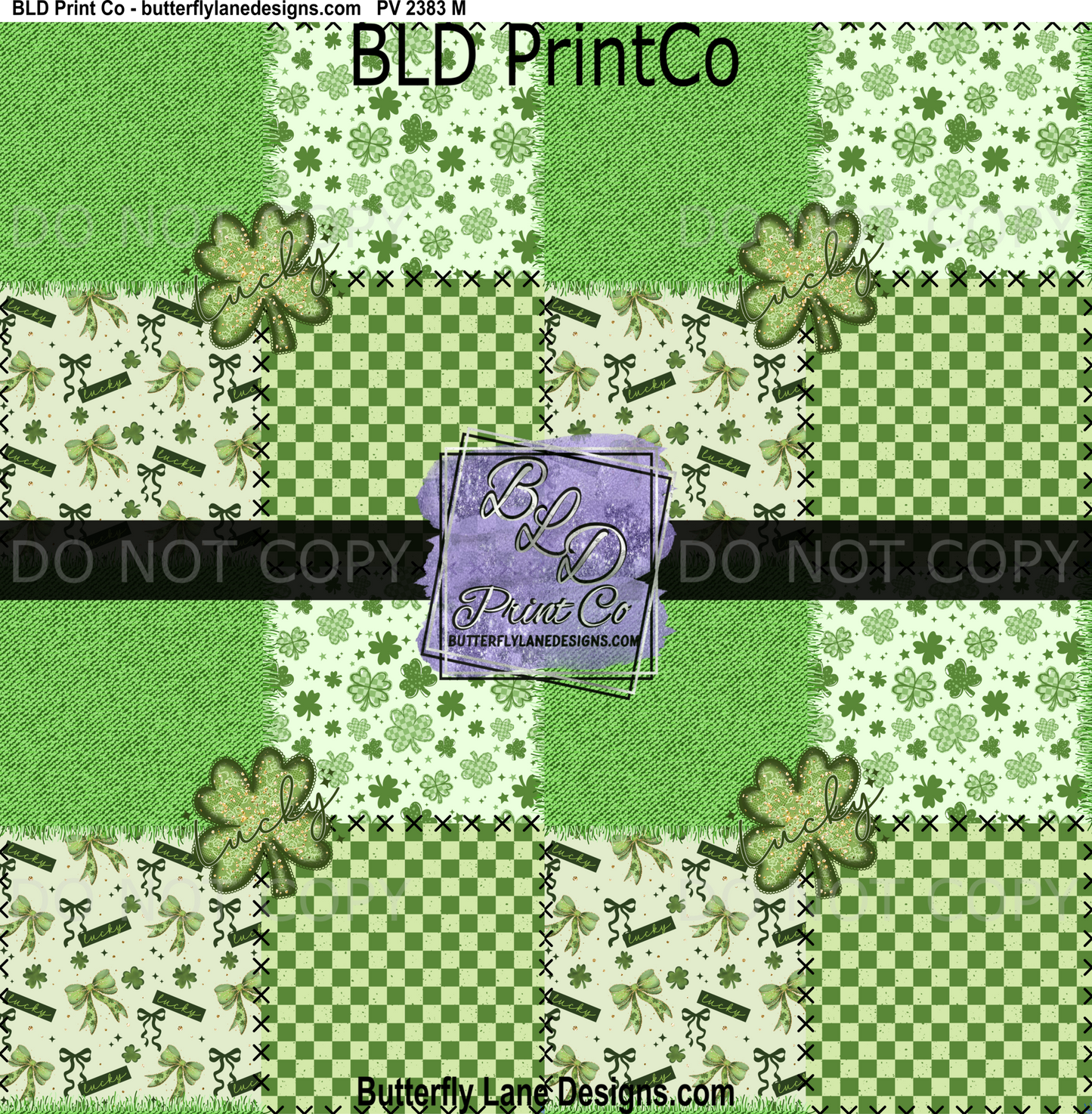 Lucky-Shamrocks- St. Patrick's - quilt pattern : PV 2383 BLD