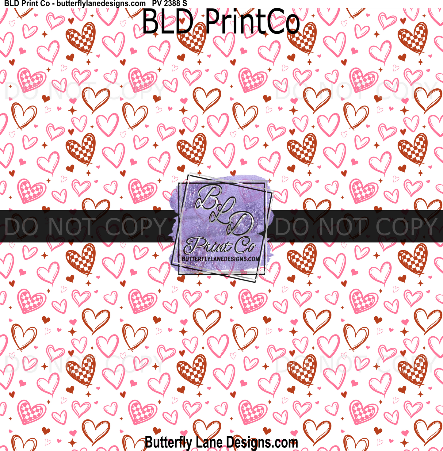 Checkered Heart Collage Print | Pink and Red Heart Design | PV 2388