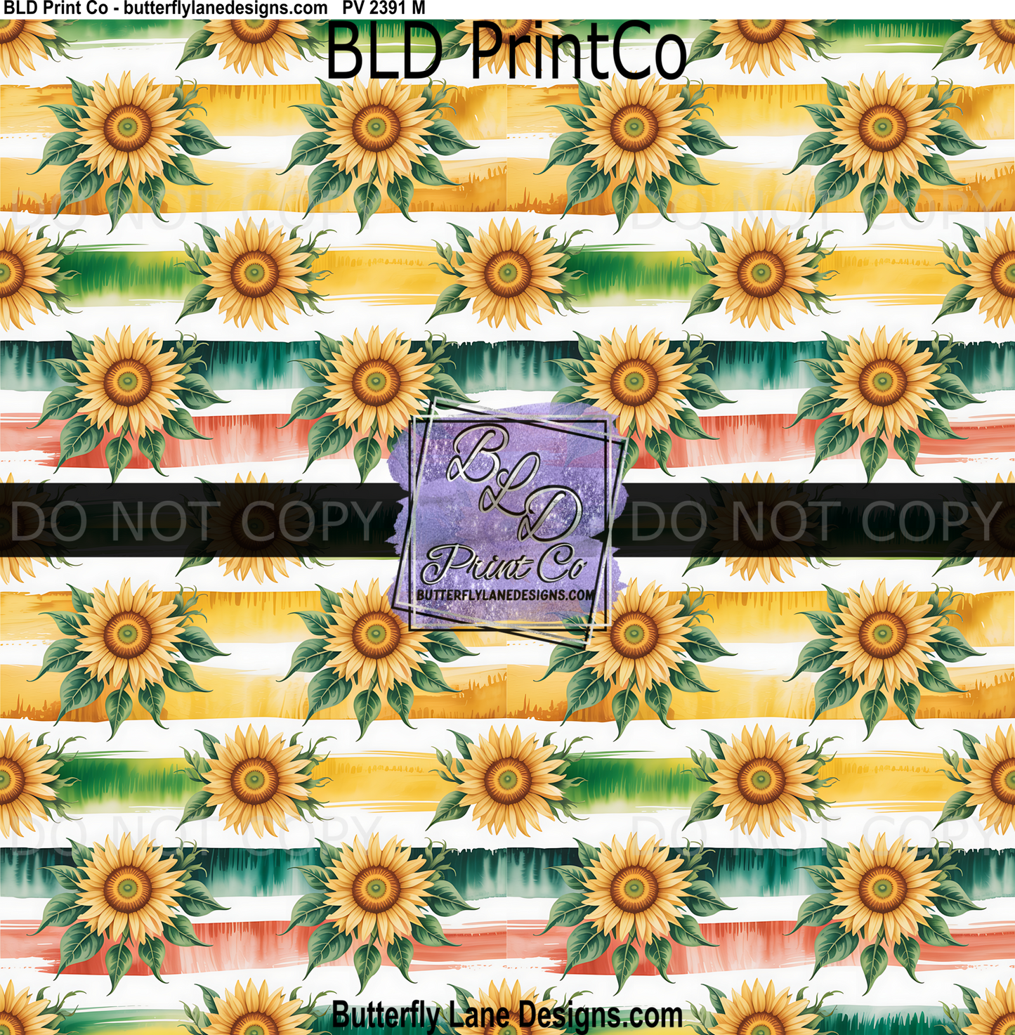 Sunflower Stripe | Watercolor Botanical Garden| PV 2391