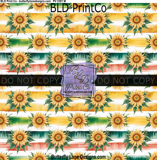 Sunflower Stripe | Watercolor Botanical Garden| PV 2391