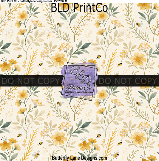 Honey Bee & Wildflower Meadow | Cream Botanical Garden | PV 2392
