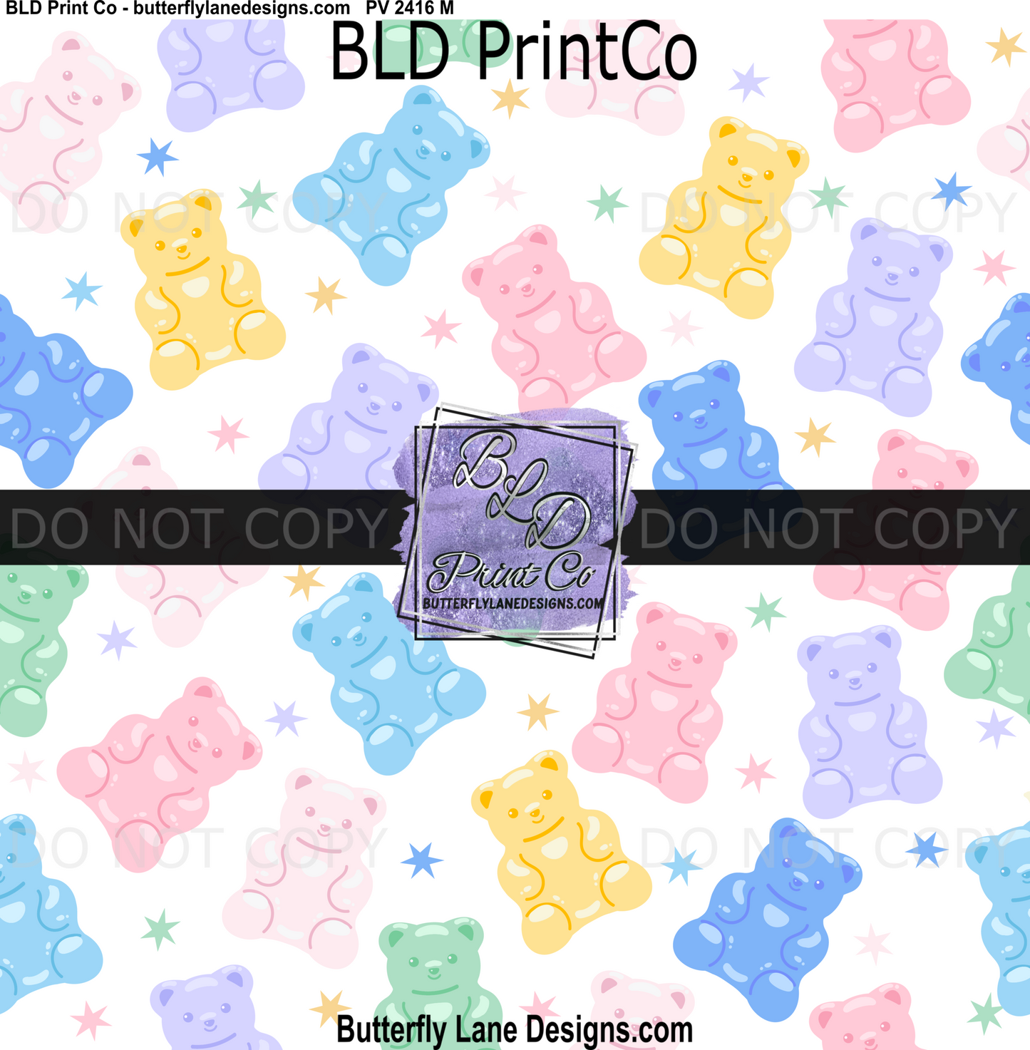 Gummy Bears | Pastel Candy Stars Pattern | PV 2416