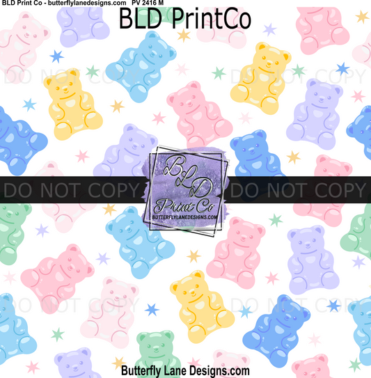 Gummy Bears | Pastel Candy Stars Pattern | PV 2416