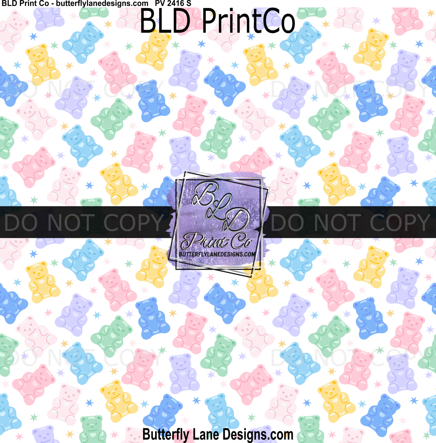 Gummy Bears | Pastel Candy Stars Pattern | PV 2416