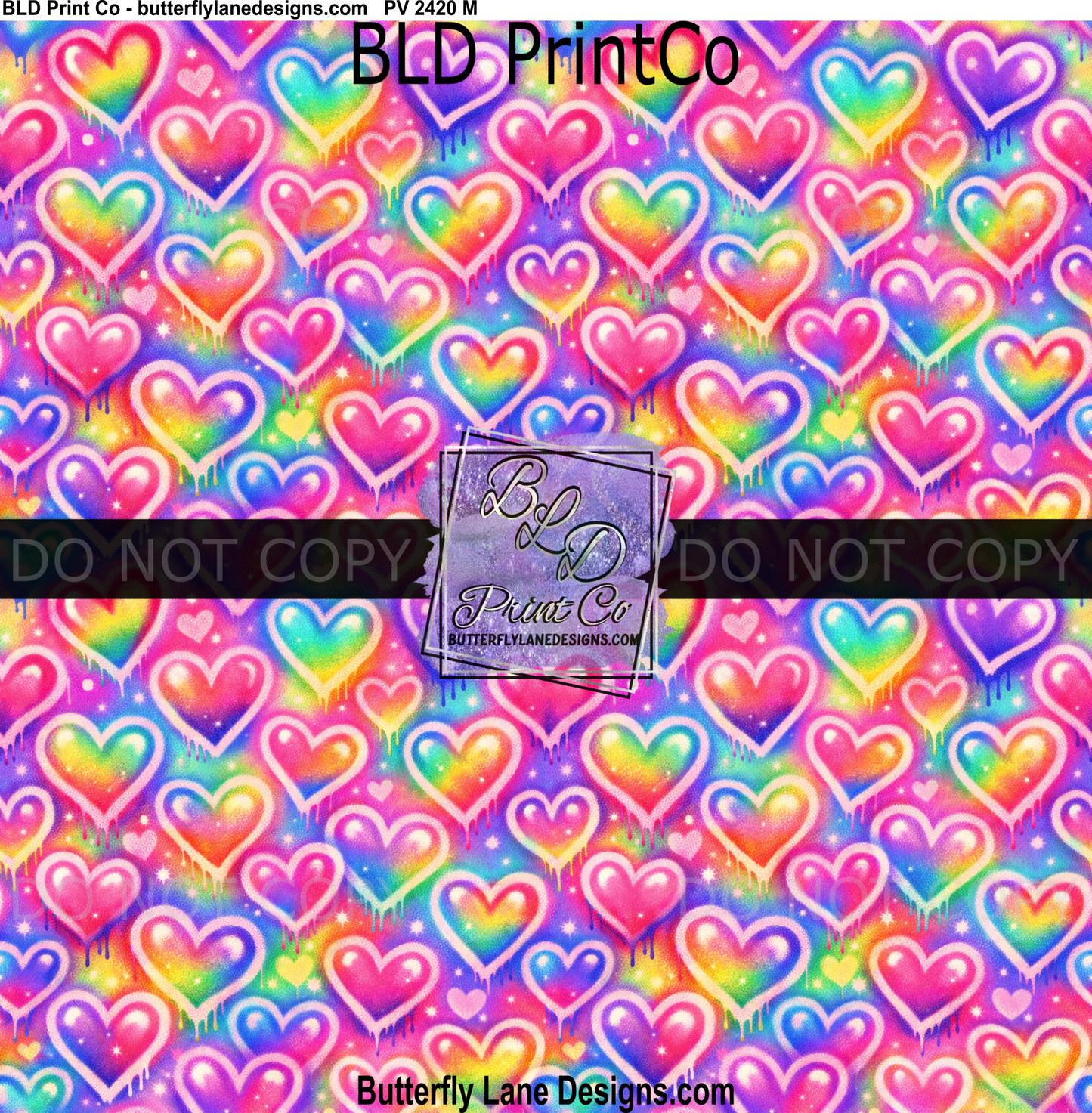 Rainbow Drip Hearts | Retro 90s Aesthetic | PV 2420