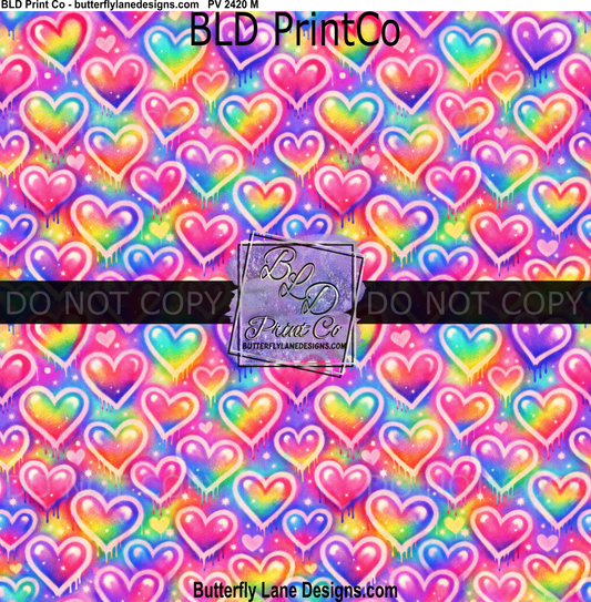 Rainbow Drip Hearts | Retro 90s Aesthetic | PV 2420