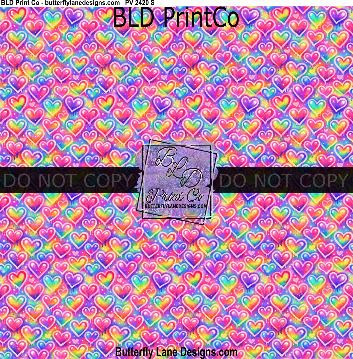 Rainbow Drip Hearts | Retro 90s Aesthetic | PV 2420
