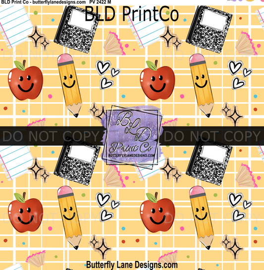 Teacher Vibe | Smiley Apples, Pencils & Composition Notebooks | PV2423