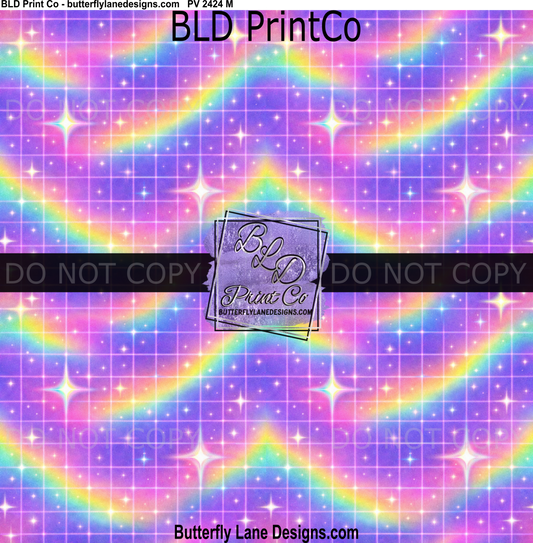 Rainbow Grid & Stars | Retro 90s Aesthetic | PV 2424