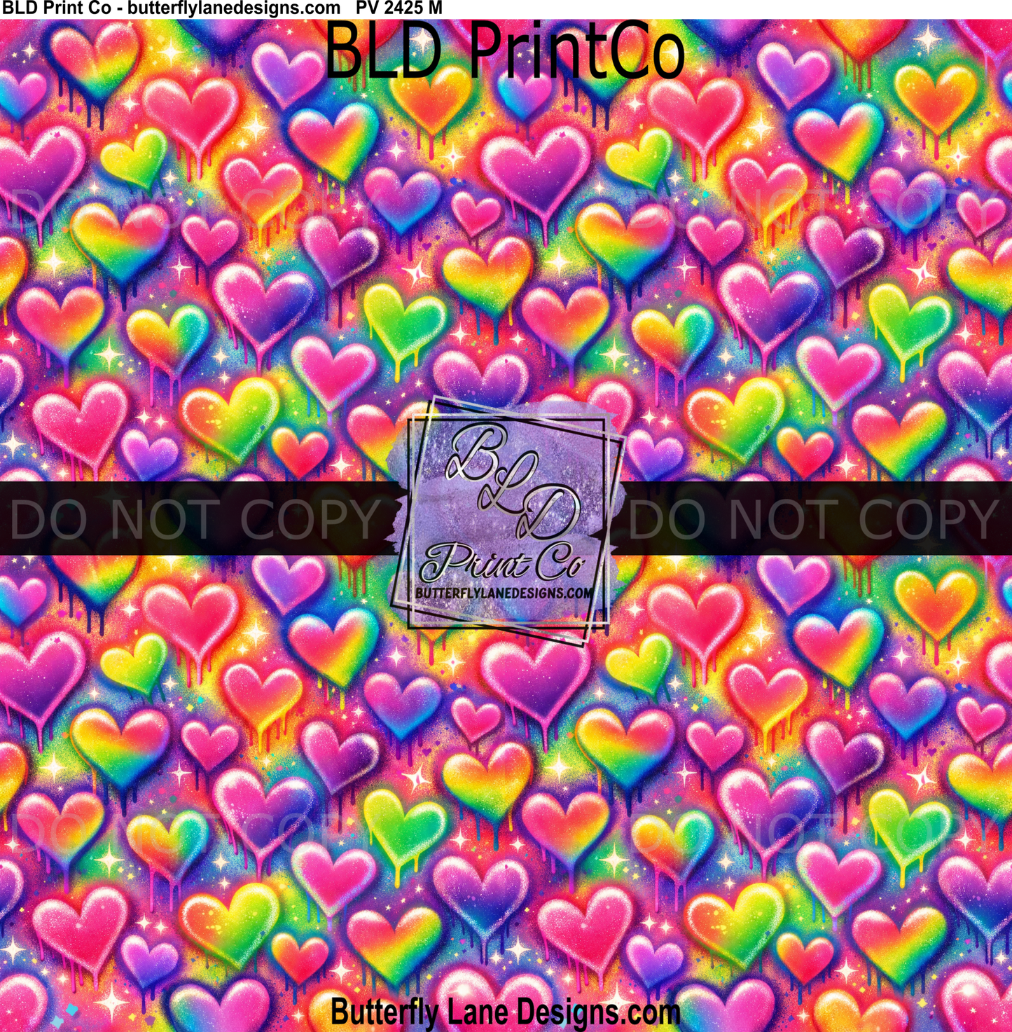 Rainbow Drip Hearts | Retro 90s Aesthetic | PV 2425