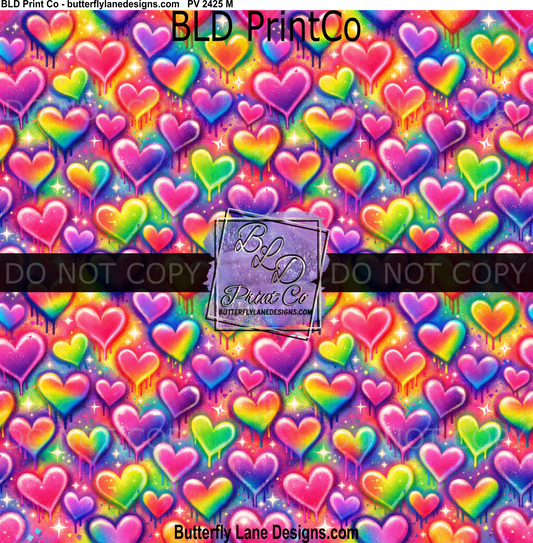 Rainbow Drip Hearts | Retro 90s Aesthetic | PV 2425