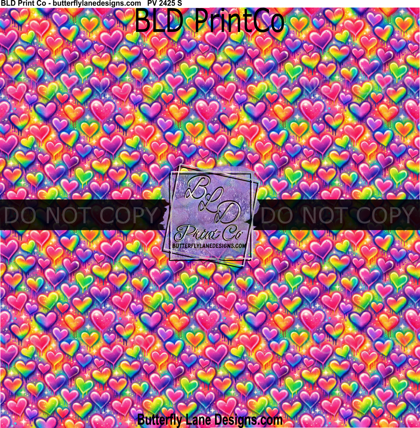 Rainbow Drip Hearts | Retro 90s Aesthetic | PV 2425