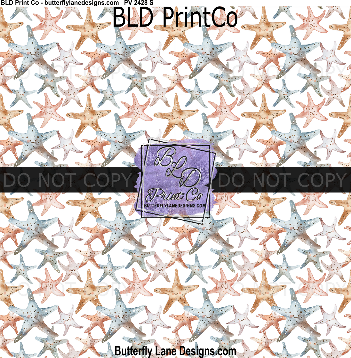 Watercolor Starfish | Cute Beach Pattern | PV 2428