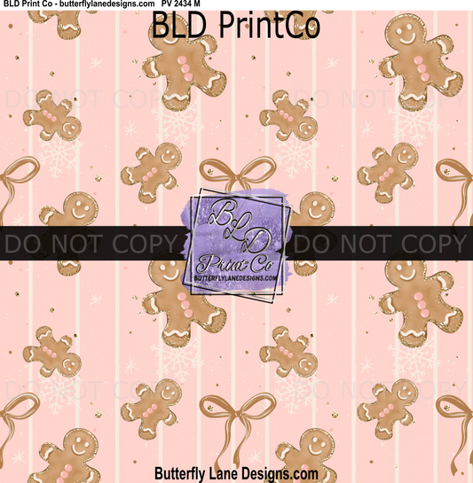 Pink Coquette Gingerbread | Christmas Bows Pattern | PV 2434