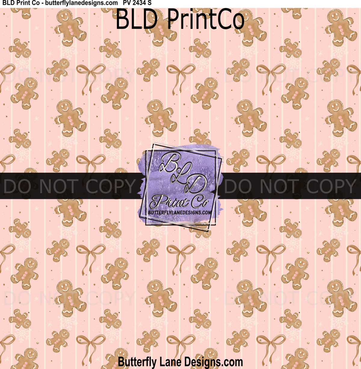 Pink Coquette Gingerbread | Christmas Bows Pattern | PV 2434