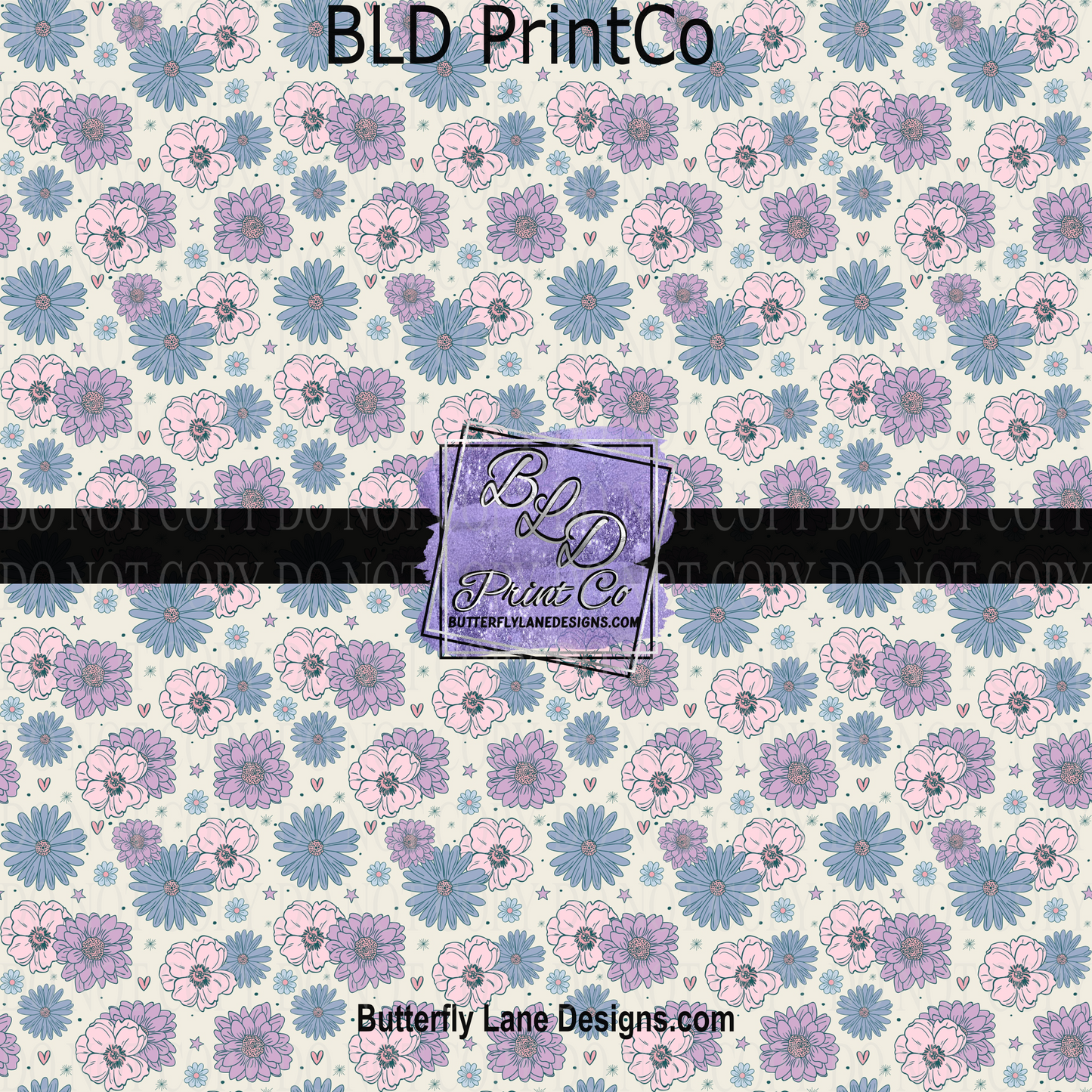 Pastel florals retro style PV 1155   - Pattern Vinyl