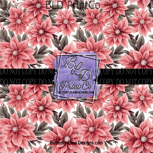 Pink -Grey- Winter florals   PV 857   Patterned Vinyl