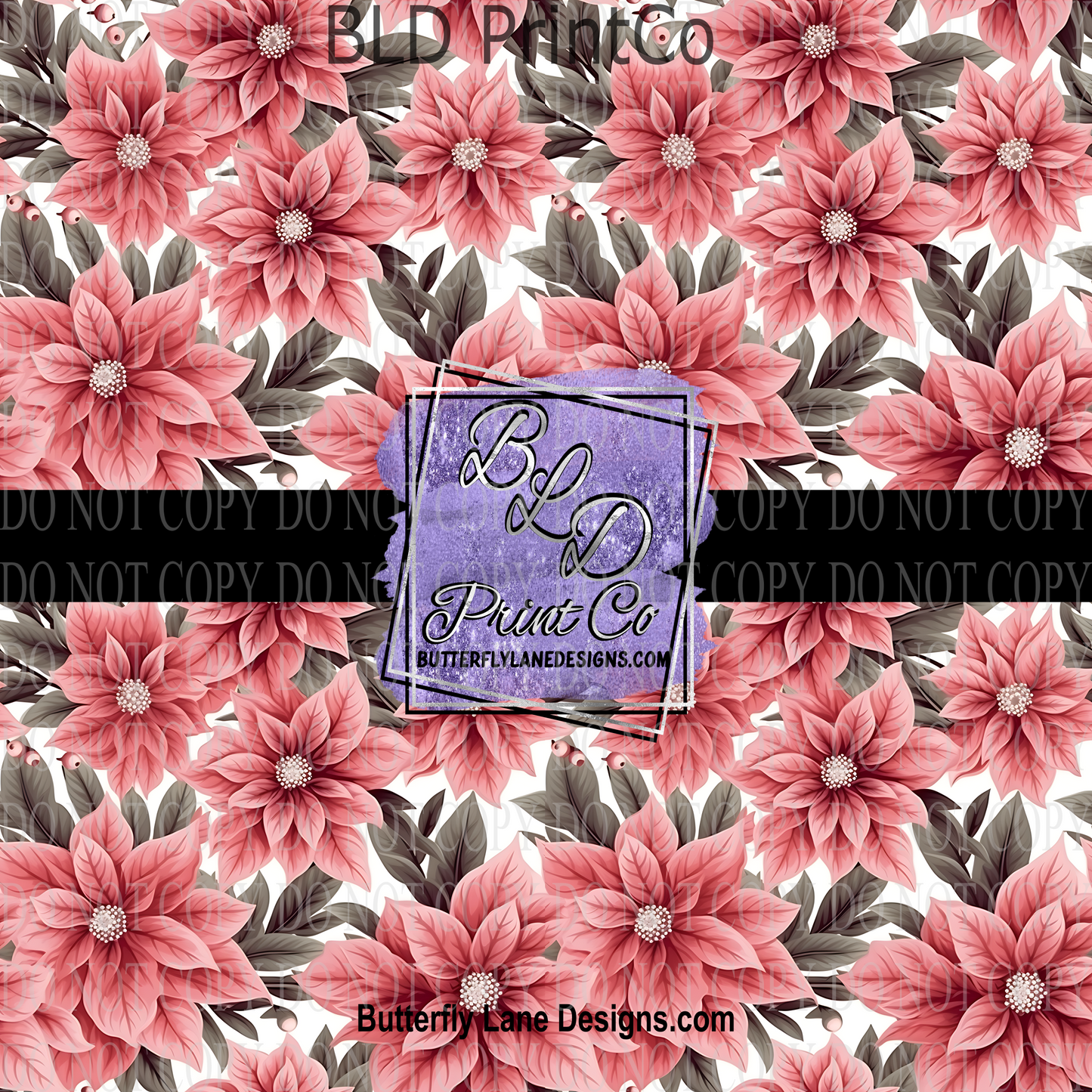 Pink -Grey- Winter florals   PV 857   Patterned Vinyl