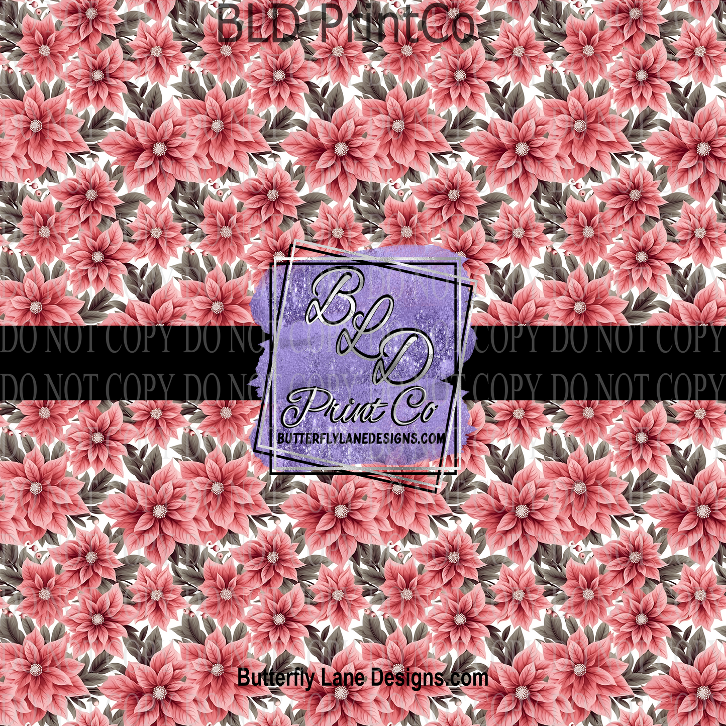 Pink -Grey- Winter florals   PV 857   Patterned Vinyl