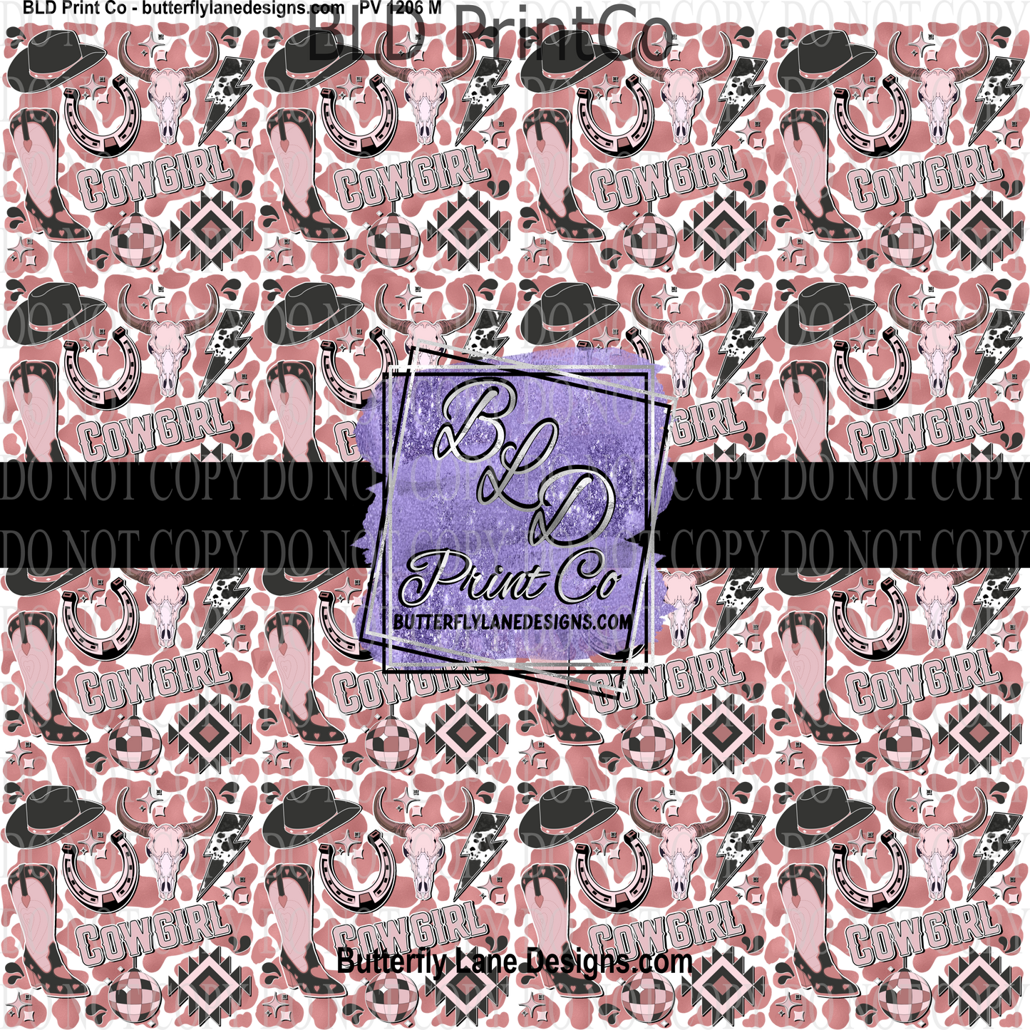 Pink Cow Girl PV 1206  ::  Patterned Vinyl