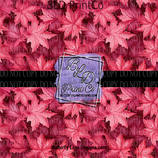 Pink Fall Leaves- PV 813  Patterned Vinyl