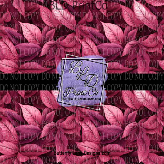 Pink Fall Leaves- PV 814  Patterned Vinyl