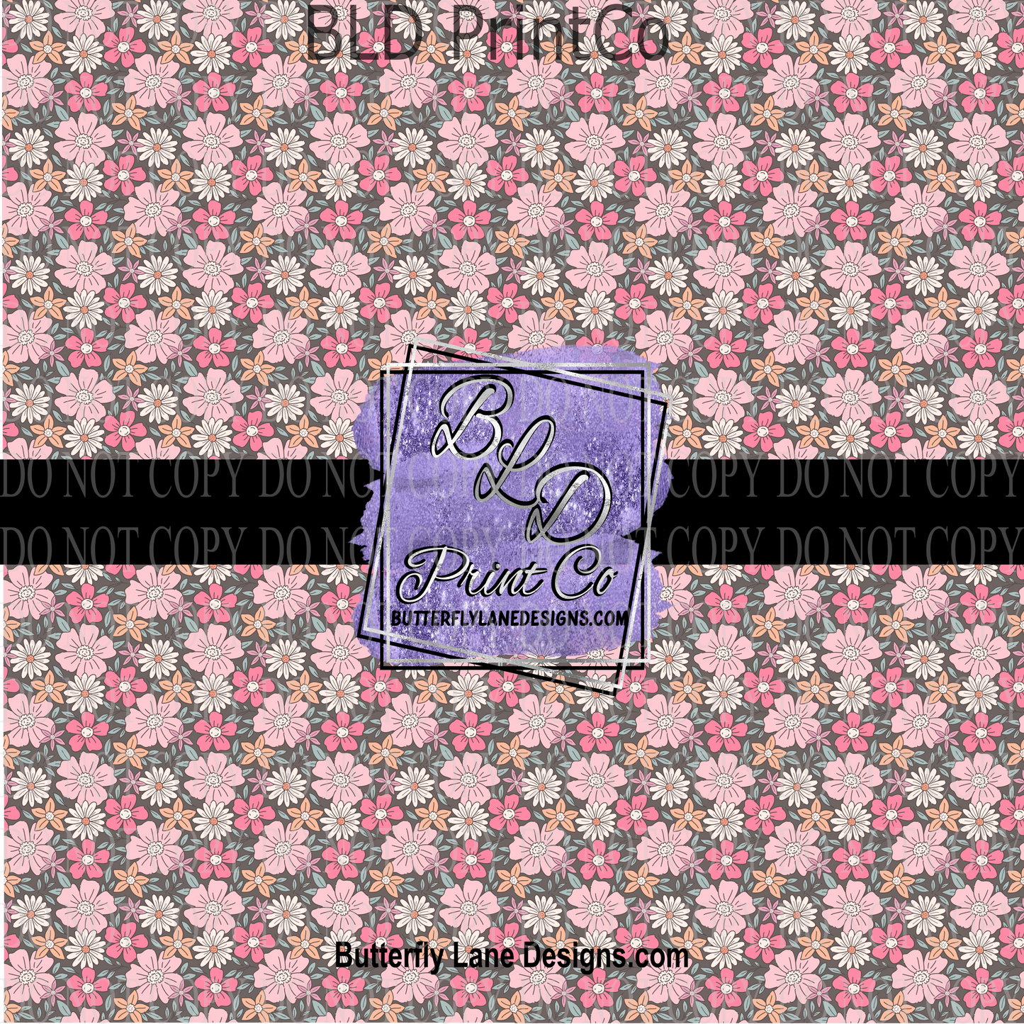 Pink florals with grey PV 1124 ::  Patterned Vinyl