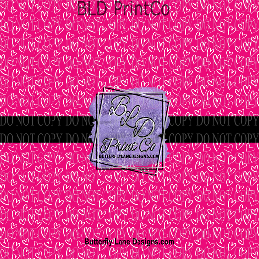 Pink with hearts PV 784   Patterned Vinyl