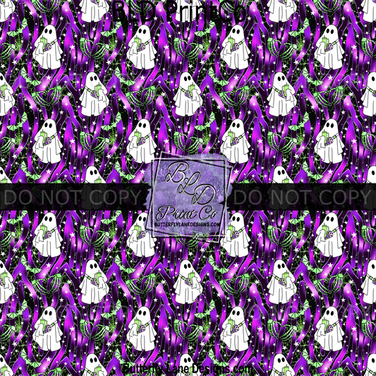 Purple Green Skellie  Ghost Spooky - PV 1395