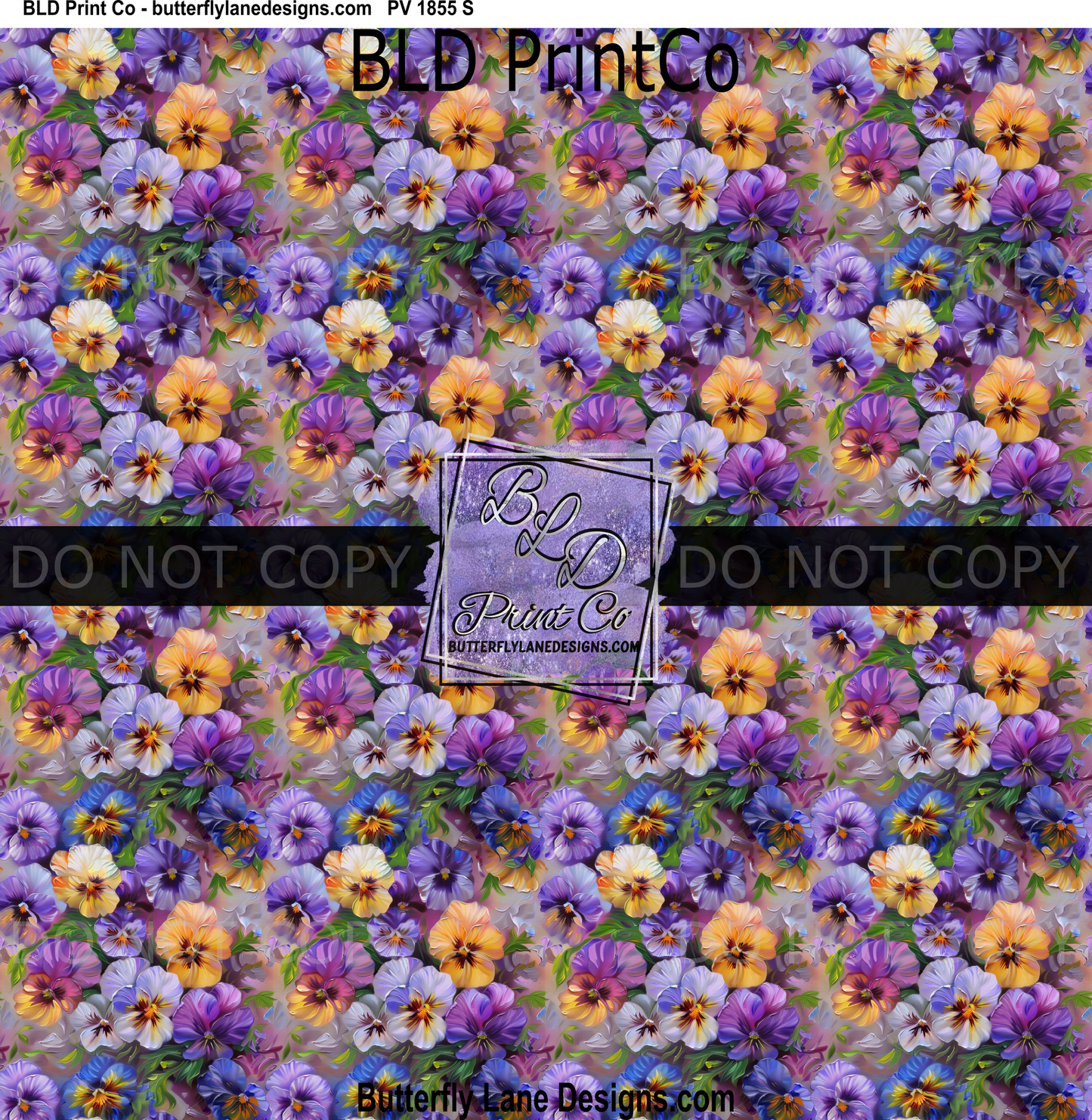 Purple oil paint effect  florals PV 1855 m