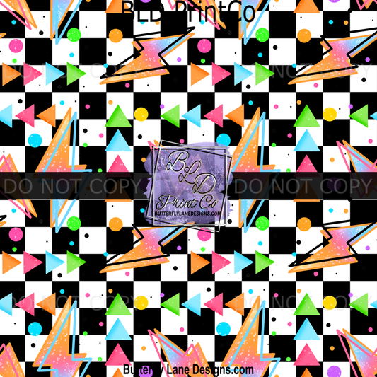 Retro Neon-black checkered  BPV-117