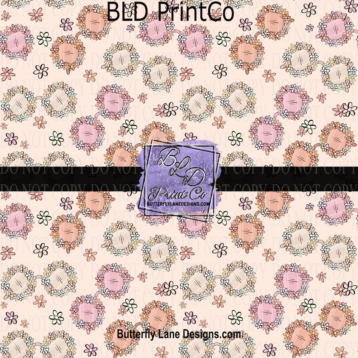 Retro style floral shades -PV 1154    - Pattern Vinyl