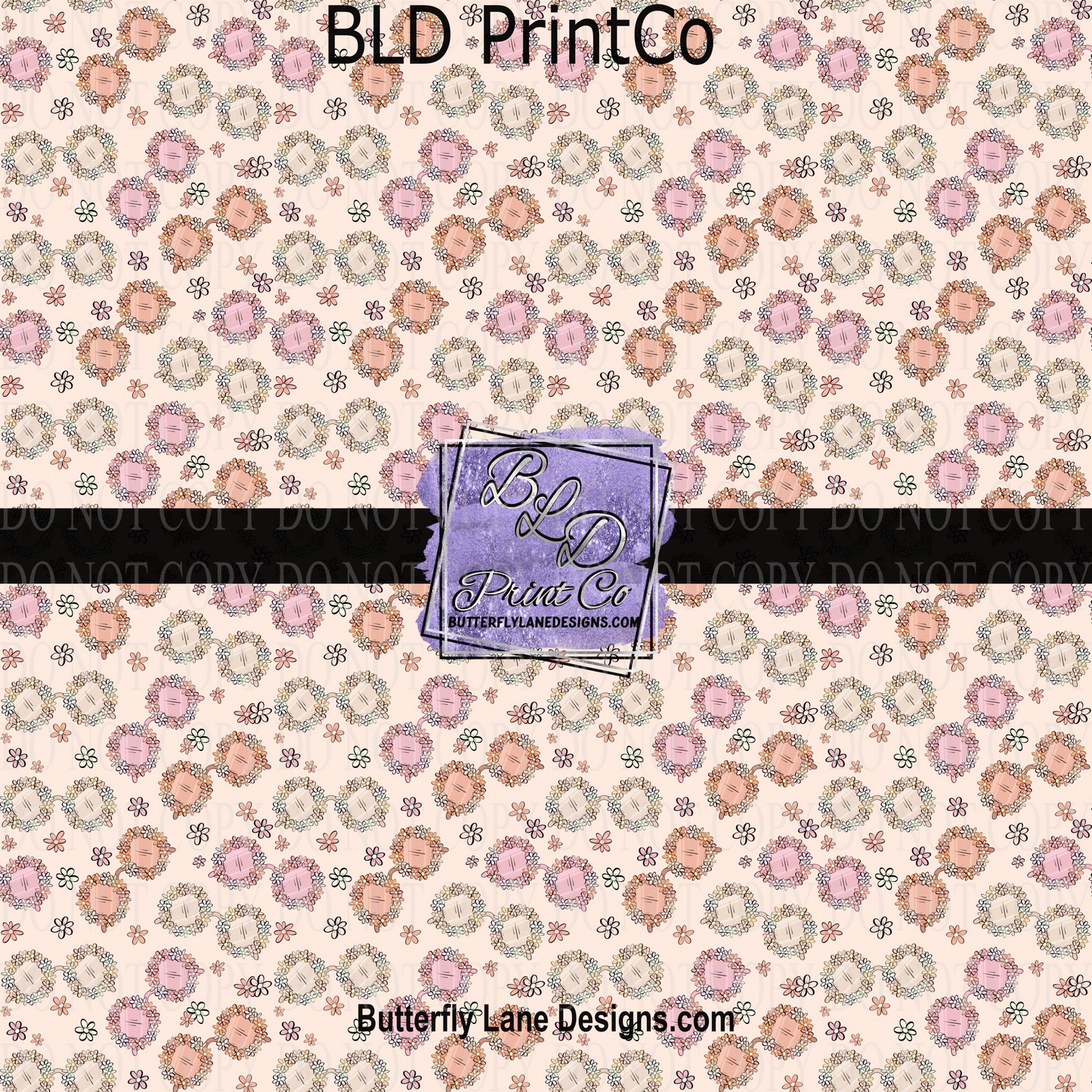 Retro style floral shades -PV 1154    - Pattern Vinyl