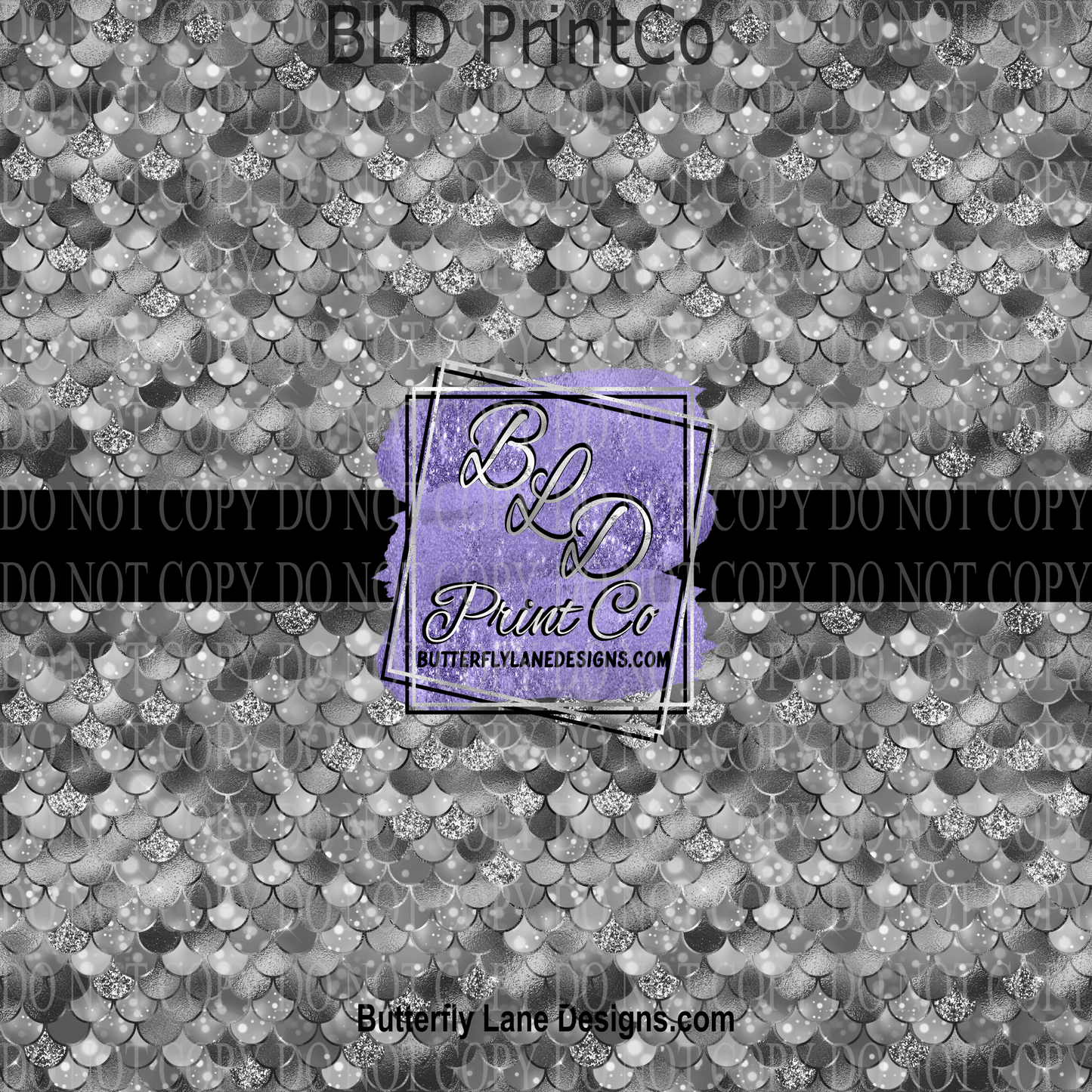 Silver-Black Mermaid scales - PV 760   Patterned Vinyl