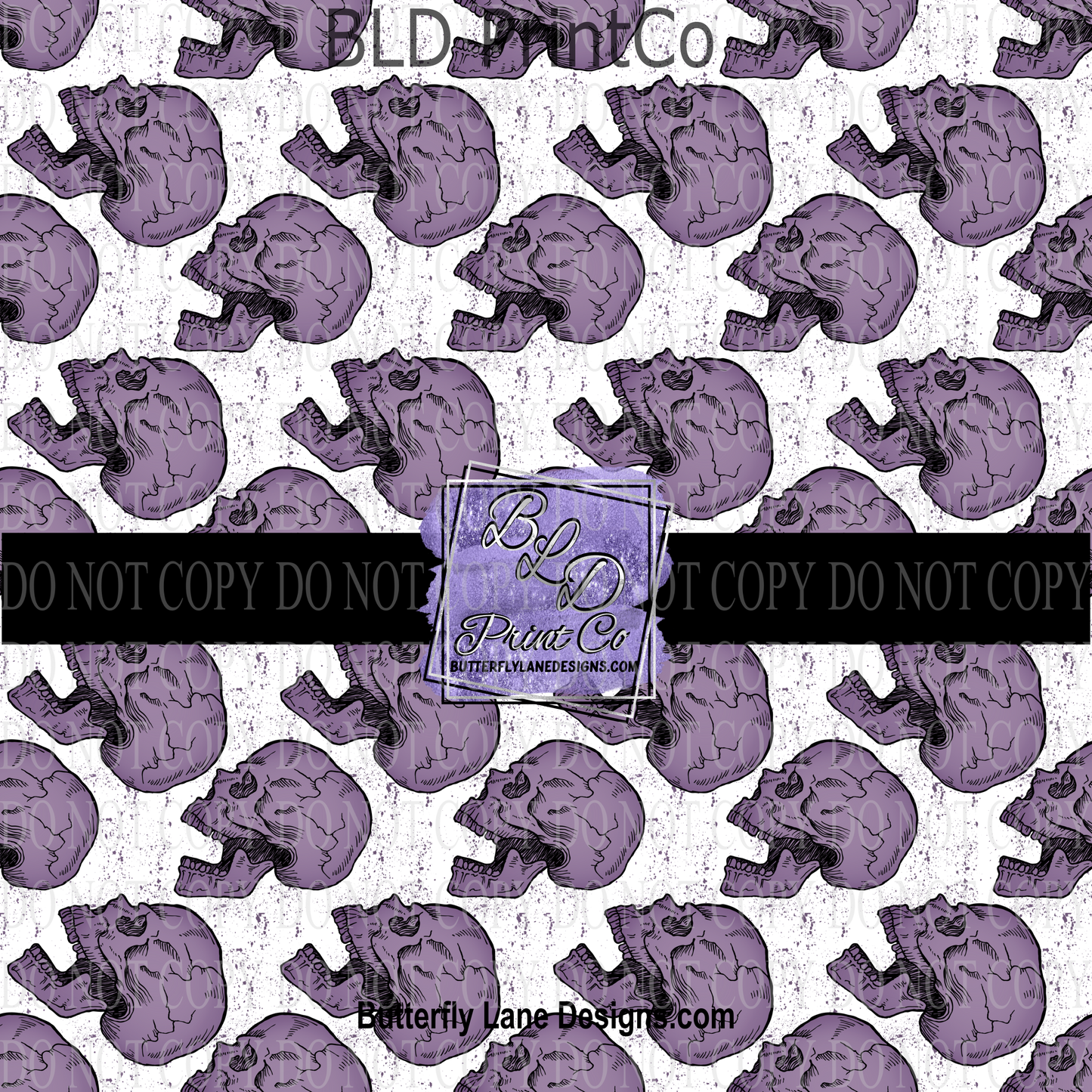 Skulls-Purple Halloween  PV 695    Patterned Vinyl