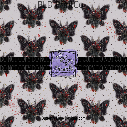 Spooky Moth-blood splatter- Halloween  PV 733   Patterned Vinyl