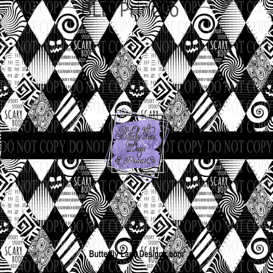 Spooky Spooky Boo -Black and white  PV 648   Patterned Vinyl