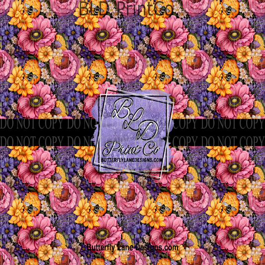 Spring florals and bees PV 942 Patterned Vinyl