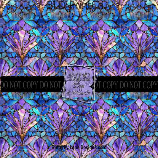 Stained Glass effect Abstract Dark pastel pattern 2 PV 606- Patterned Vinyl