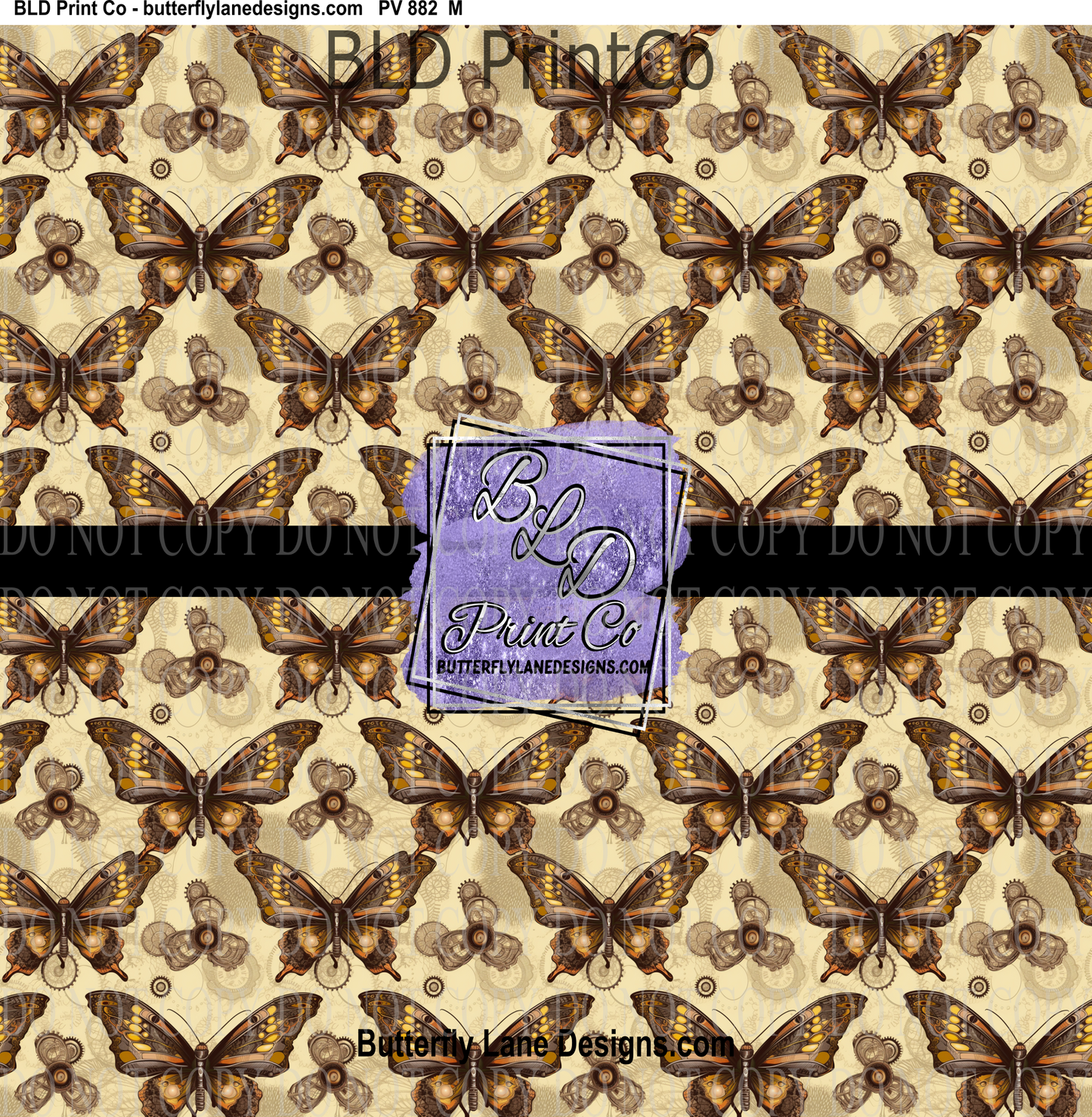 SteamPunk Butterflies- 1 - PV 882     Patterned Vinyl