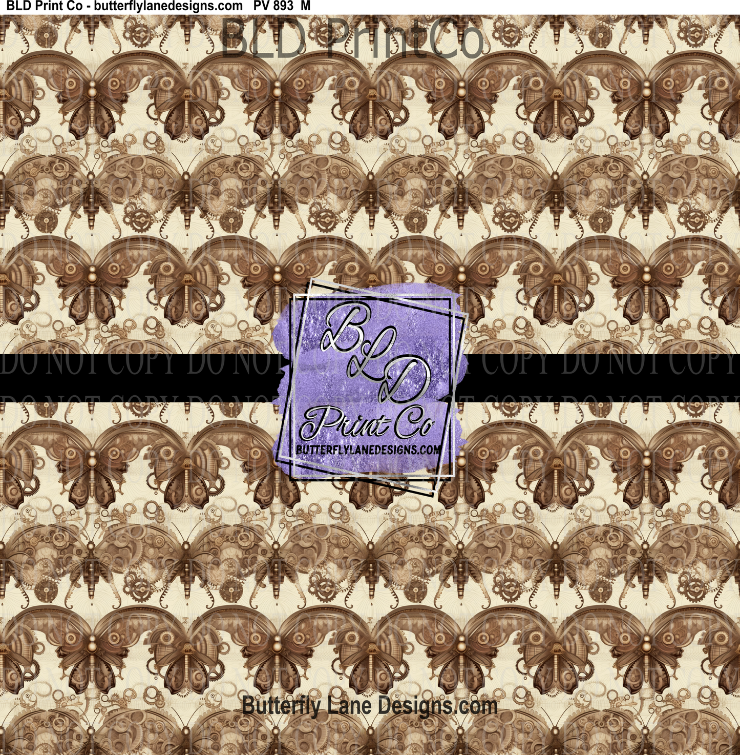 SteamPunk Butterflies- 12 - PV 893   Patterned Vinyl