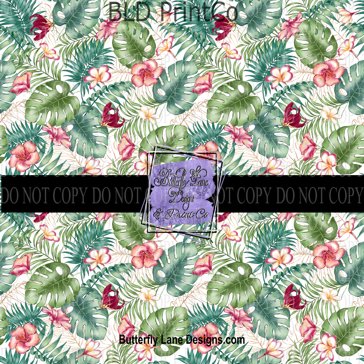 Summer monstera leaves and florals  PV 588- Patterned Vinyl