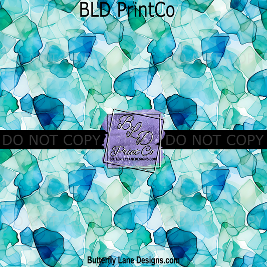 Turquoise watercolor Sea Glass  PV 1222