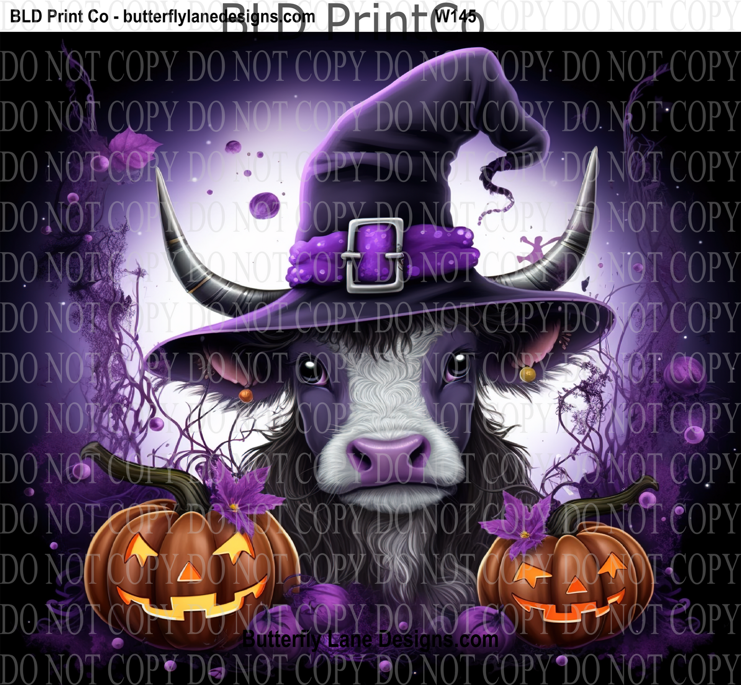 W145 Halloween Baby Highland Cow: Tumbler wrap