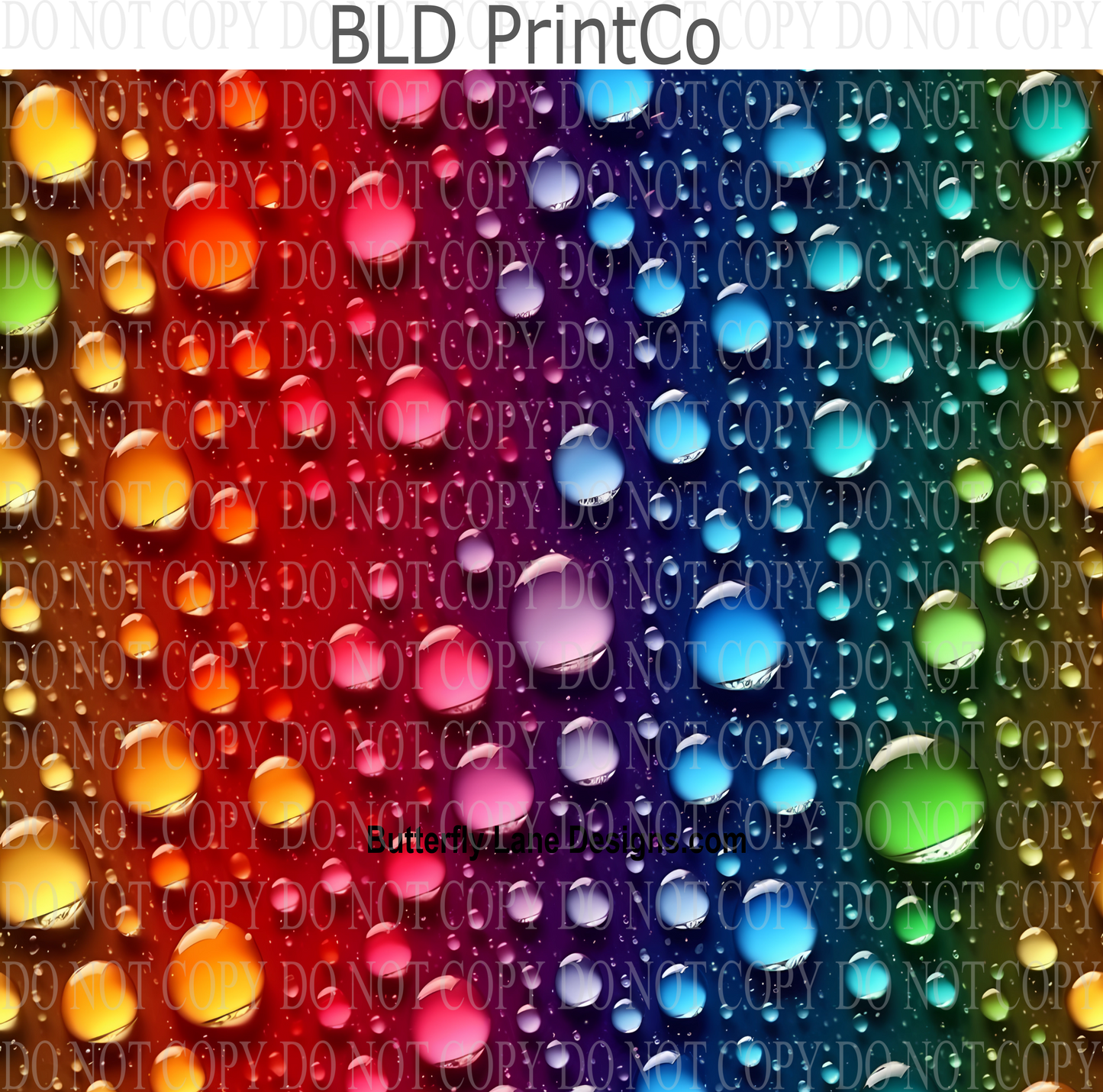 3D effect Rainbow rain drops W17 : Tumbler wrap