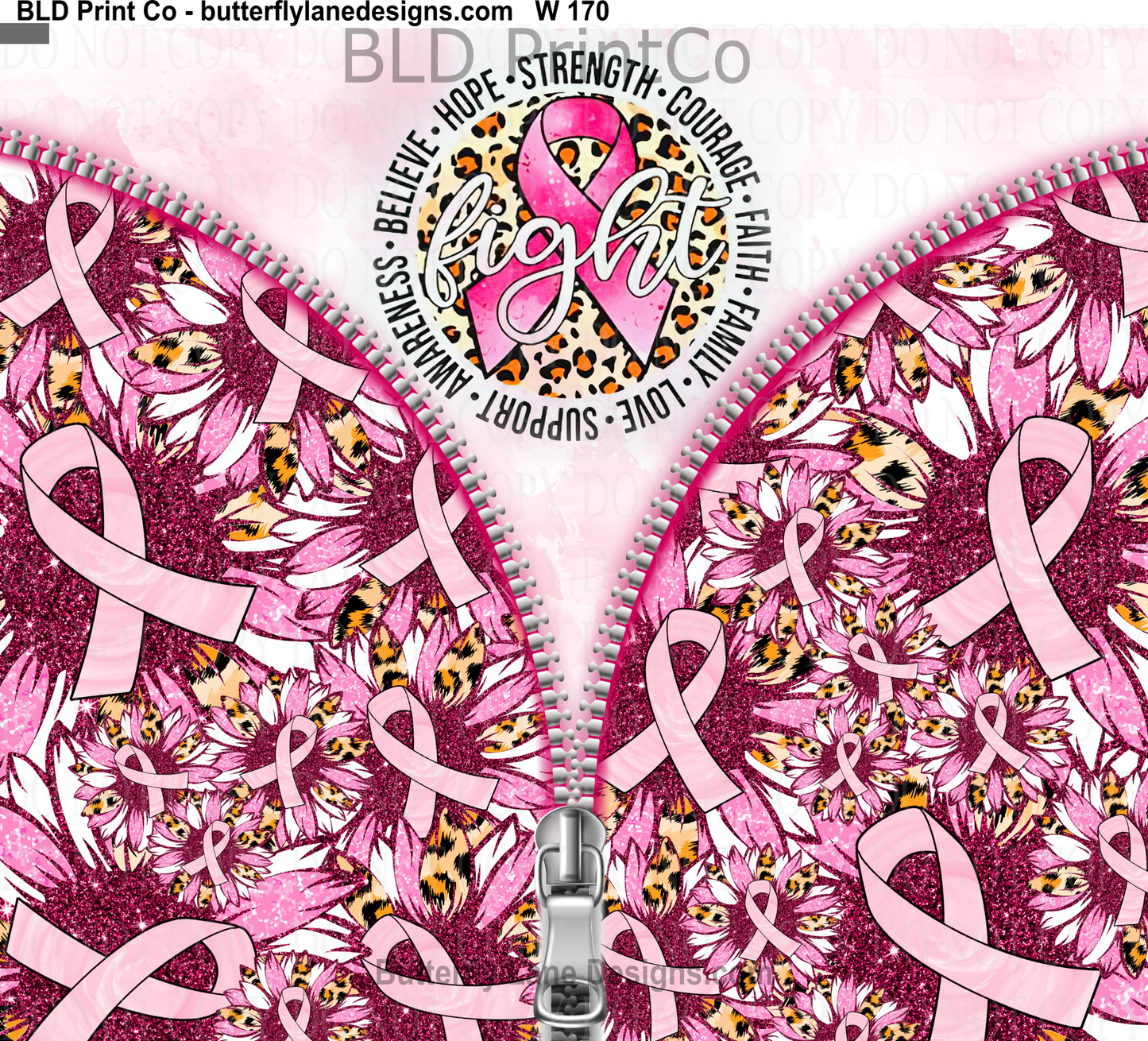 W170 Fight-Pink Ribbon-Breast cancer awareness-:   Tumbler wrap