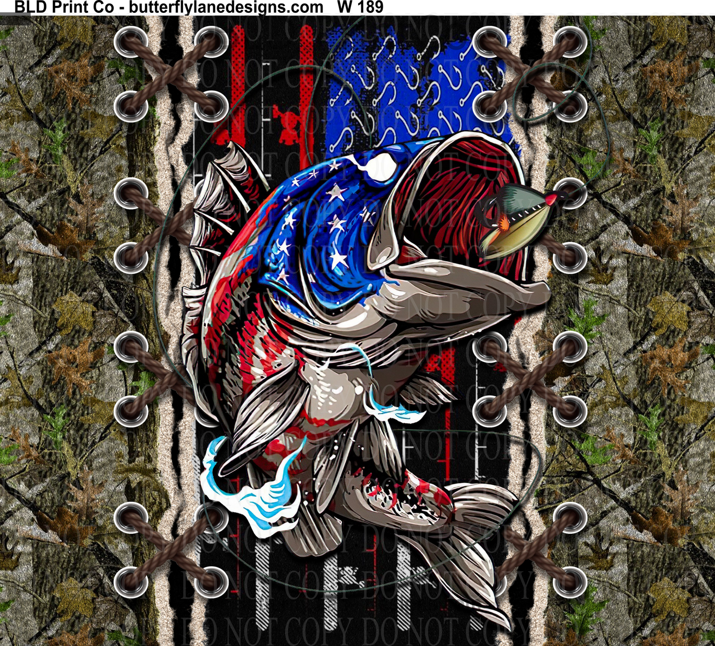 W189 Camo-American Fishing.:   Tumbler wrap