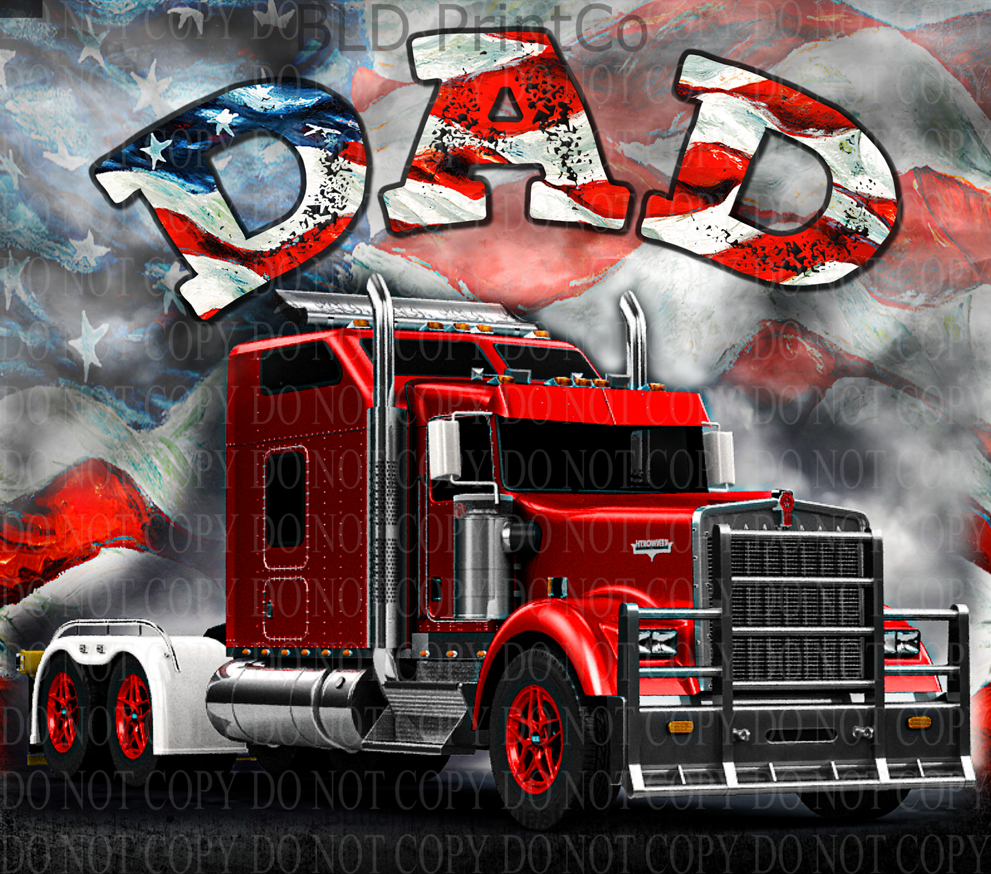 W201 Dad-American Trucker : Tumbler wrap